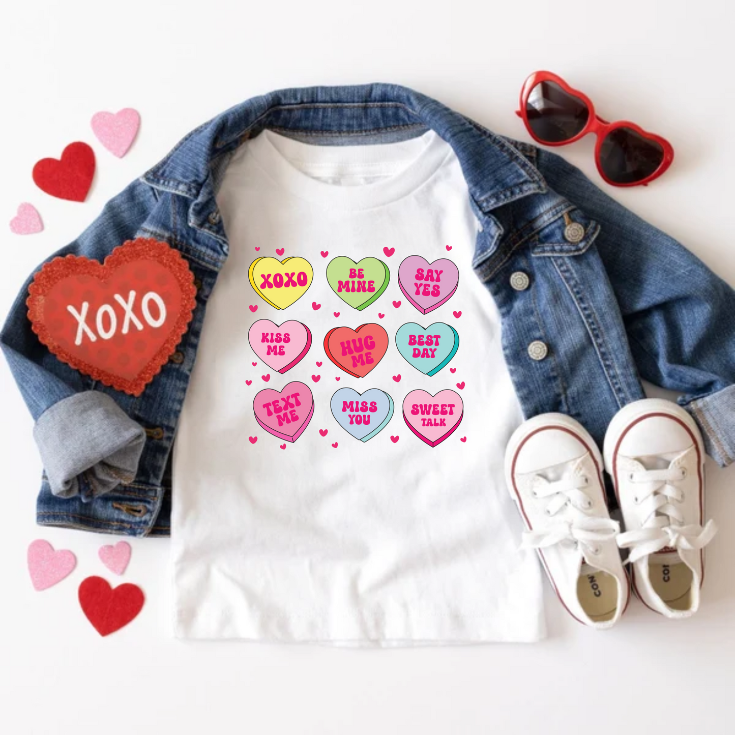 Kids Candy Hearts Valentine's Day Shirt