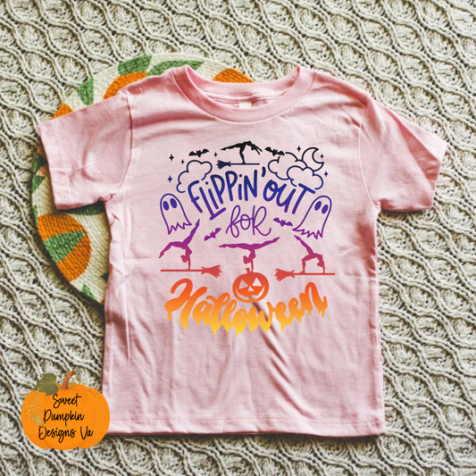 Flipping Out for Halloween Gymnastics Shirt for Kids