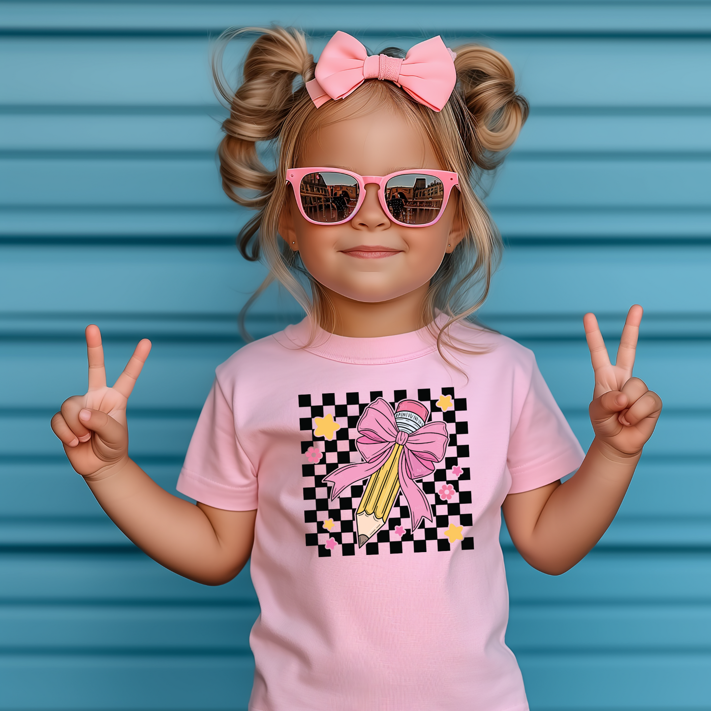 Checkerboard Pencil Shirt for Girls