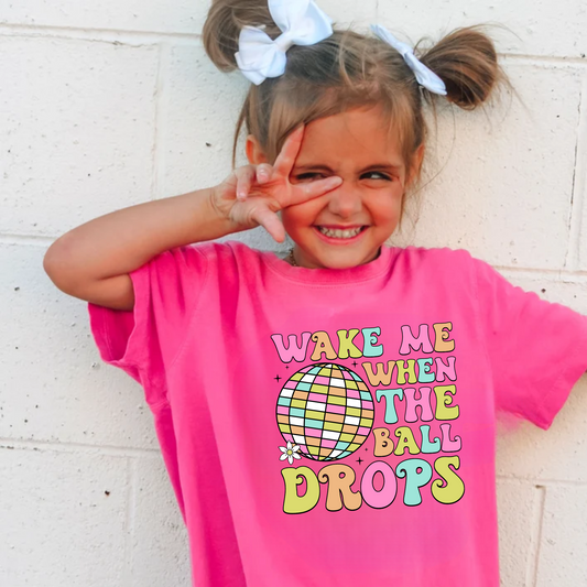 Wake Me When The Ball Drops | New Years Shirt for Kids