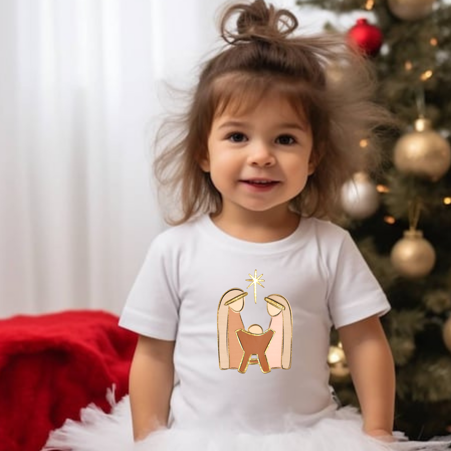 Christmas Nativity Scene Shirt for Kids