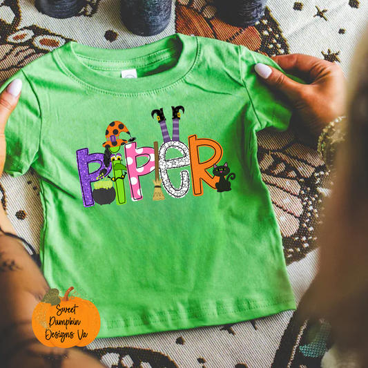 Personalized Halloween Witch Shirt for Kids