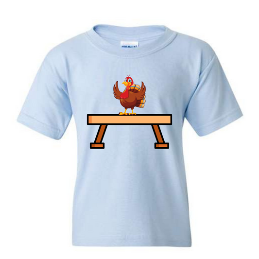 Thanksgiving Gymnastics Turkey Shirt for Kids