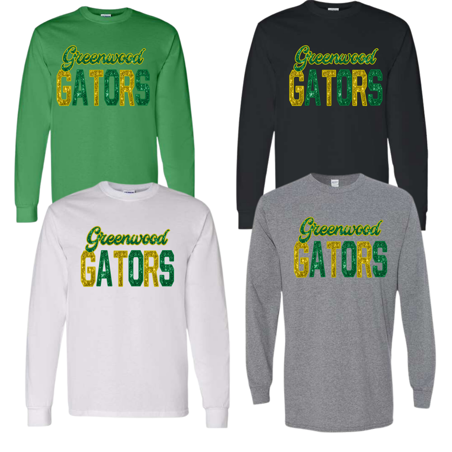 Greenwood Gators Faux Sequin Varsity Shirt