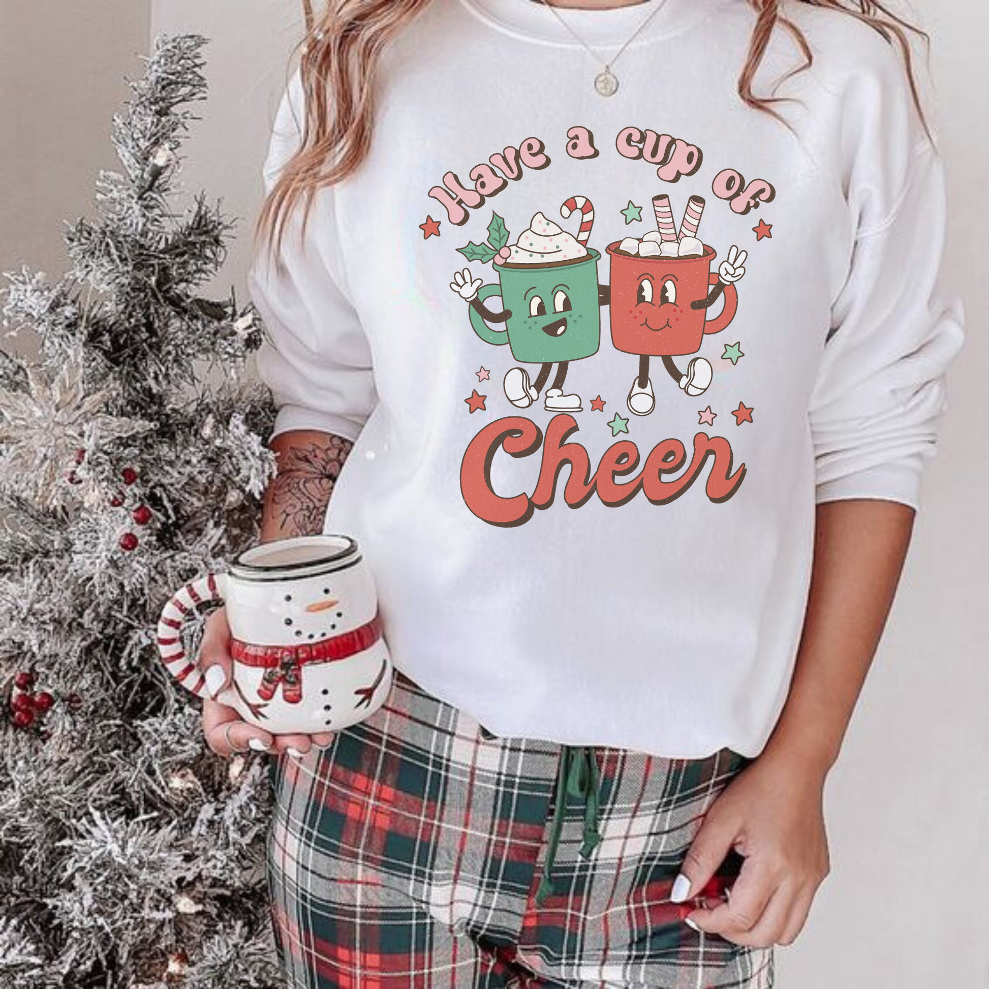 Oversized retro Christmas sweatshirt with festive design