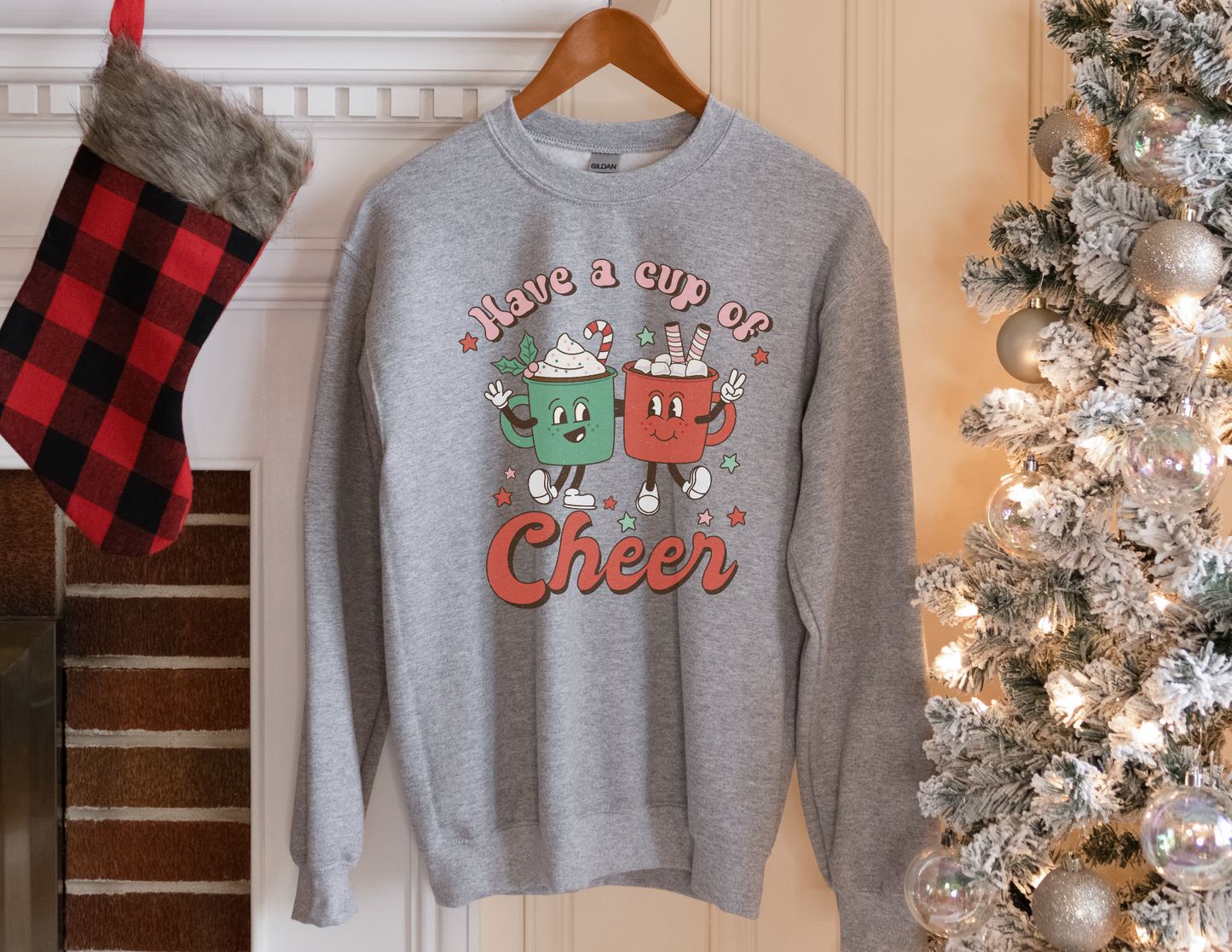 Oversized retro Christmas sweatshirt with festive design