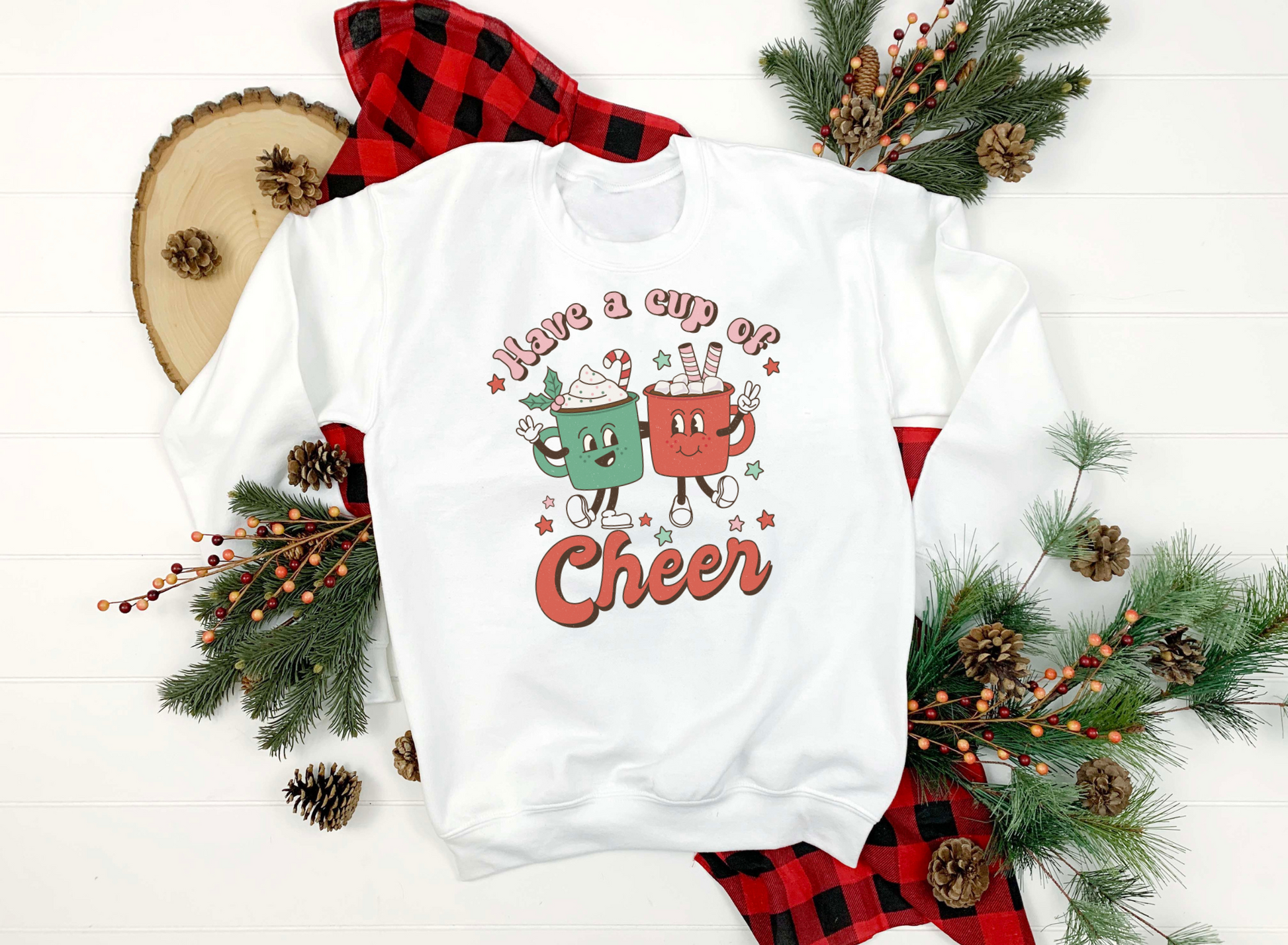 Oversized retro Christmas sweatshirt with festive design