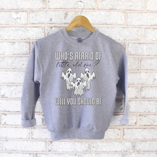 Little Old Me Ghost Crewneck for Kids