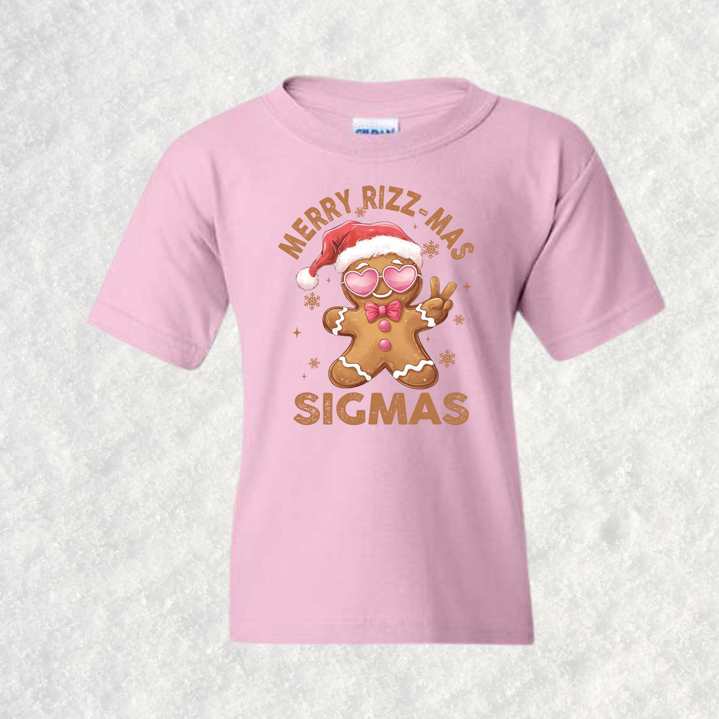 Skibidi Rizzmas Gingerbread Christmas Shirt for Kids