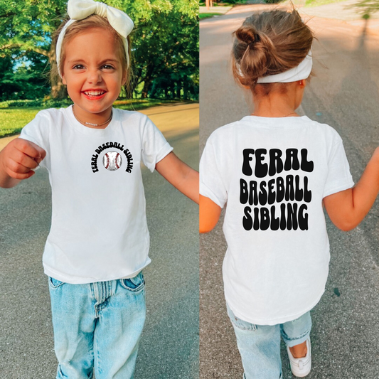 Feral Baseball Sibling | Funny Baseball Shirt