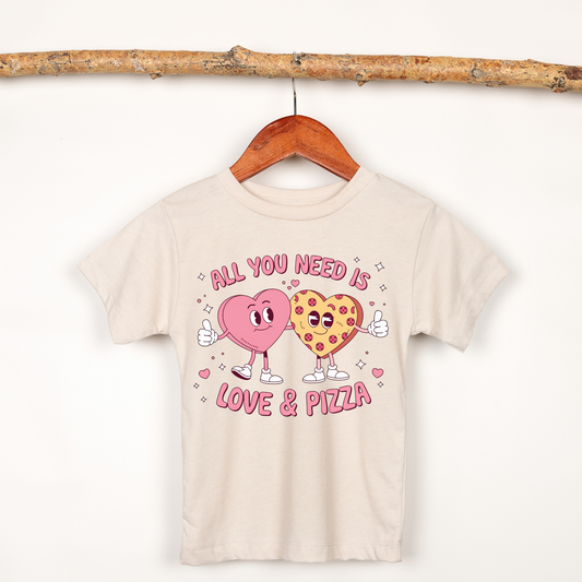 All You Need Is Love and Pizza | Kids Valentine's Day Shirt