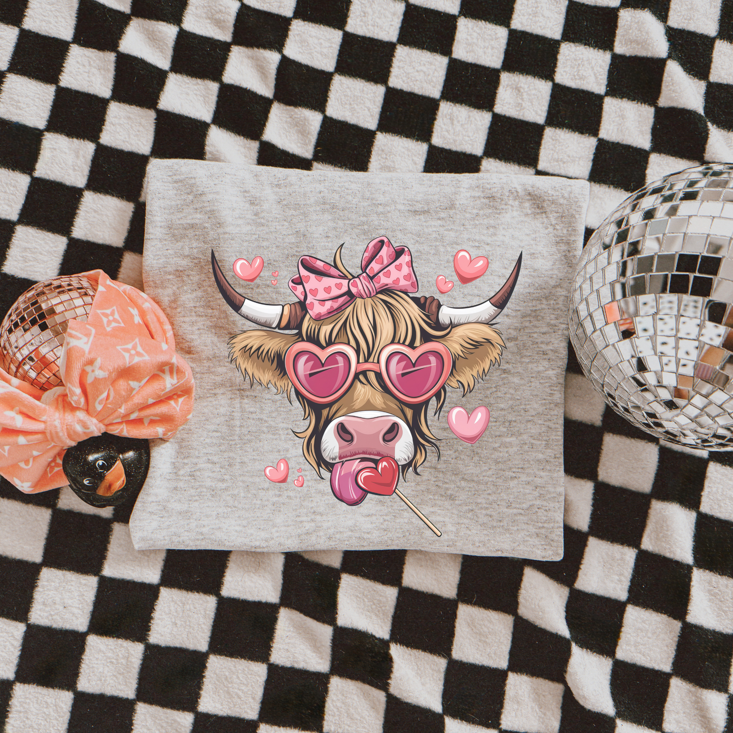 Valentine Highland Cow Shirt | Kids Valentine's Day Shirt