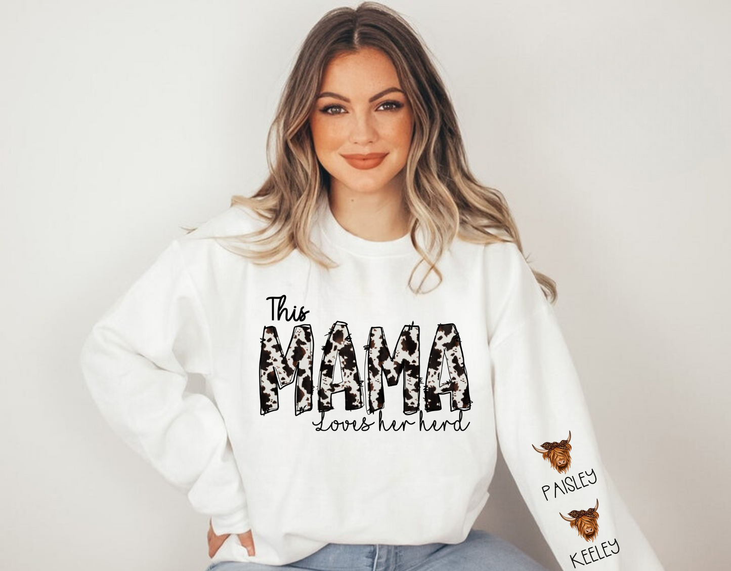 This Mama Loves Her Herd Personalized Sweatshirt Crewneck