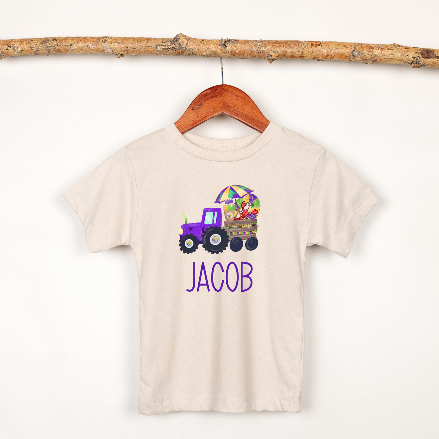 Personalized Mardi Gras Tractor Shirt for Boys