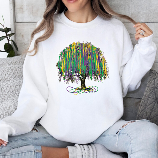 Mardi Gras Bead Tree Sweatshirt