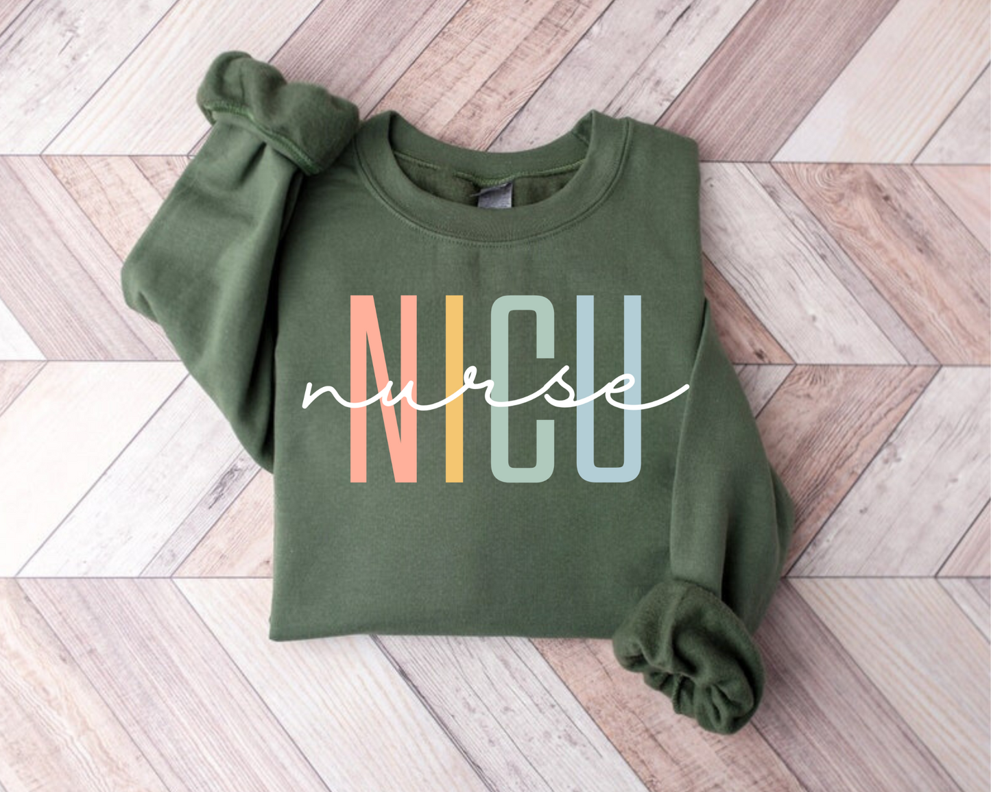 Cute NICU nurse crewneck sweatshirt.