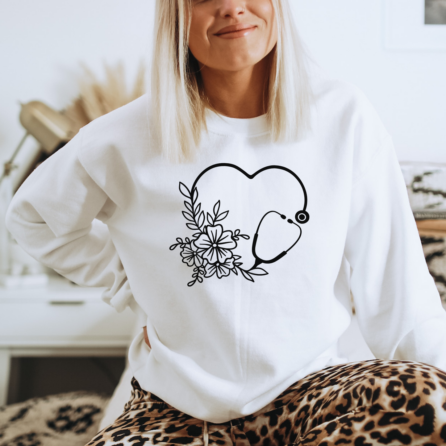 Nurse Stethoscope Crewneck Sweatshirt