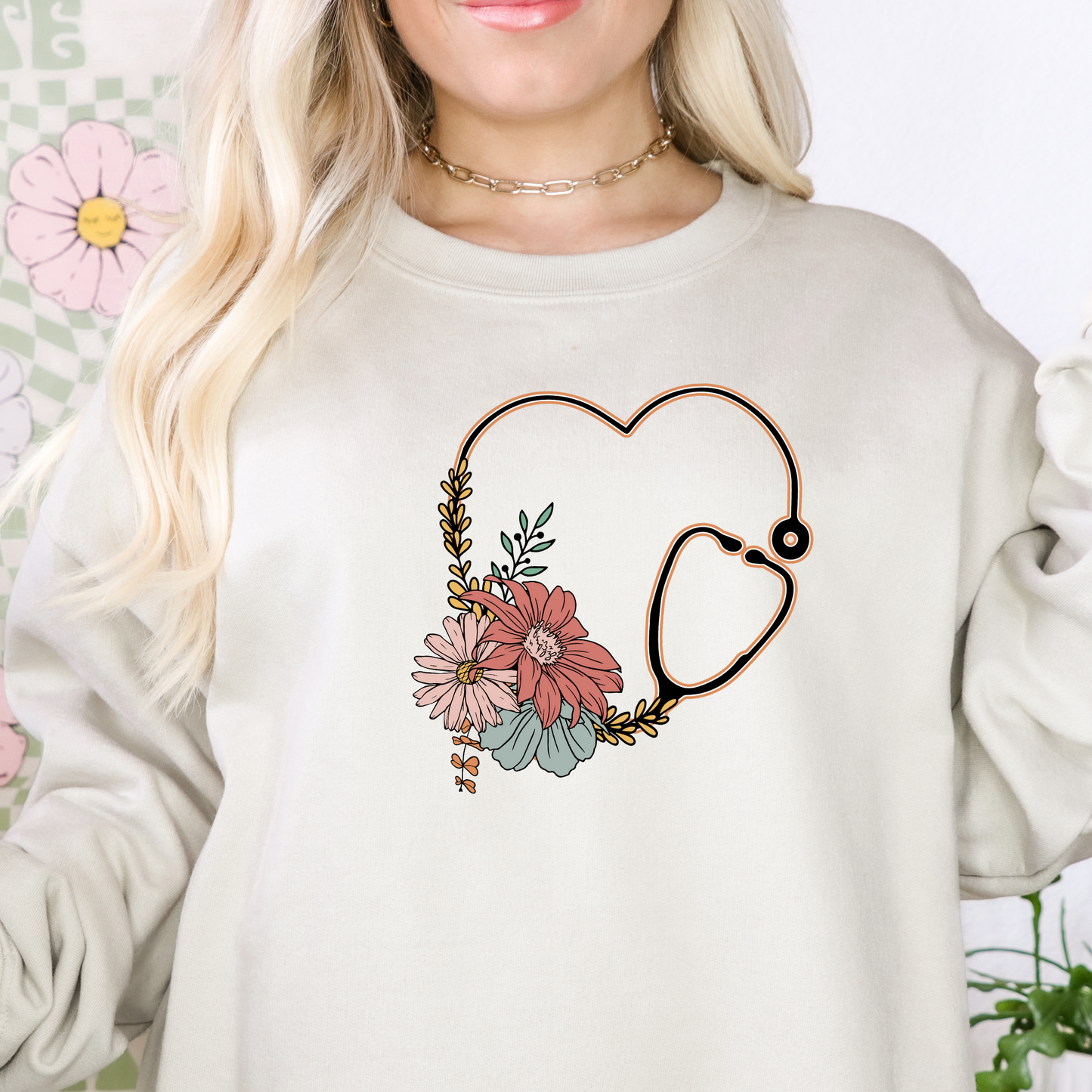 Nurse Stethoscope Crewneck Sweatshirt