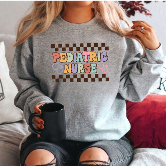  Retro Pediatric nurse crewneck sweatshirt.