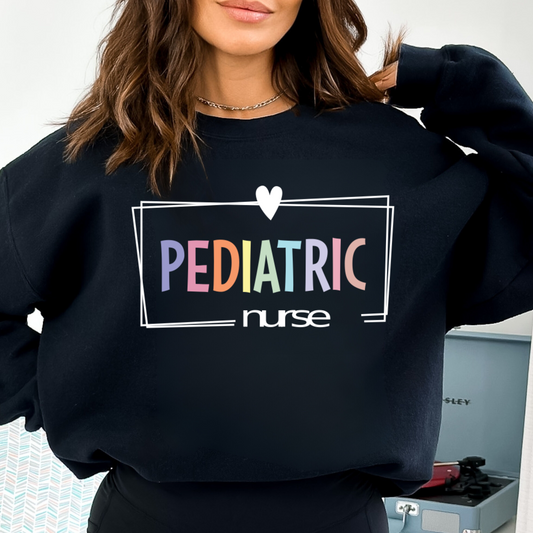 Pediatric nurse crewneck sweatshirt.