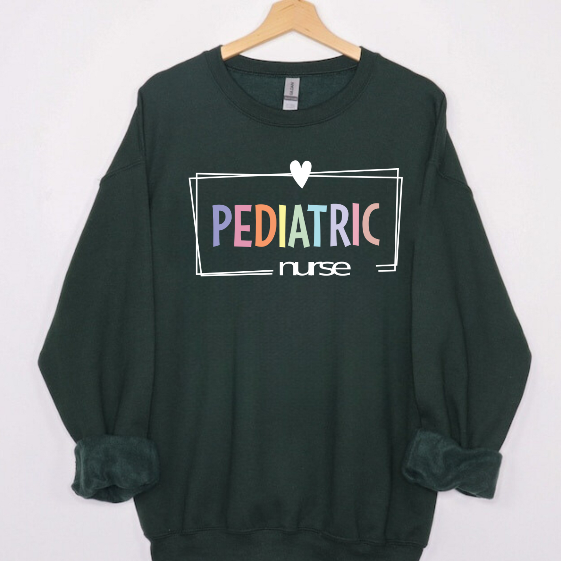 Pediatric nurse crewneck sweatshirt.