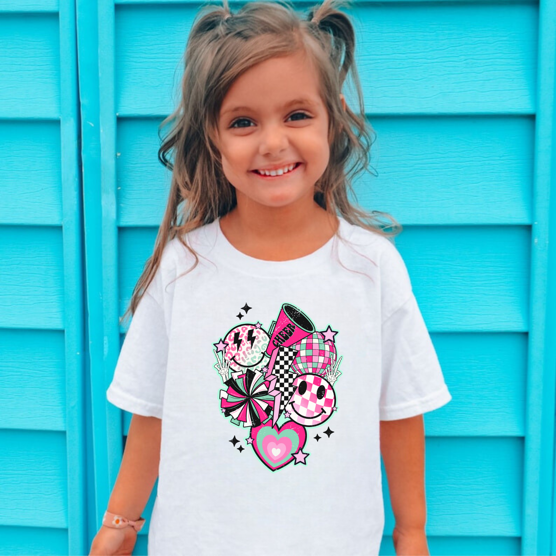 Retro cheer shirt for girls.