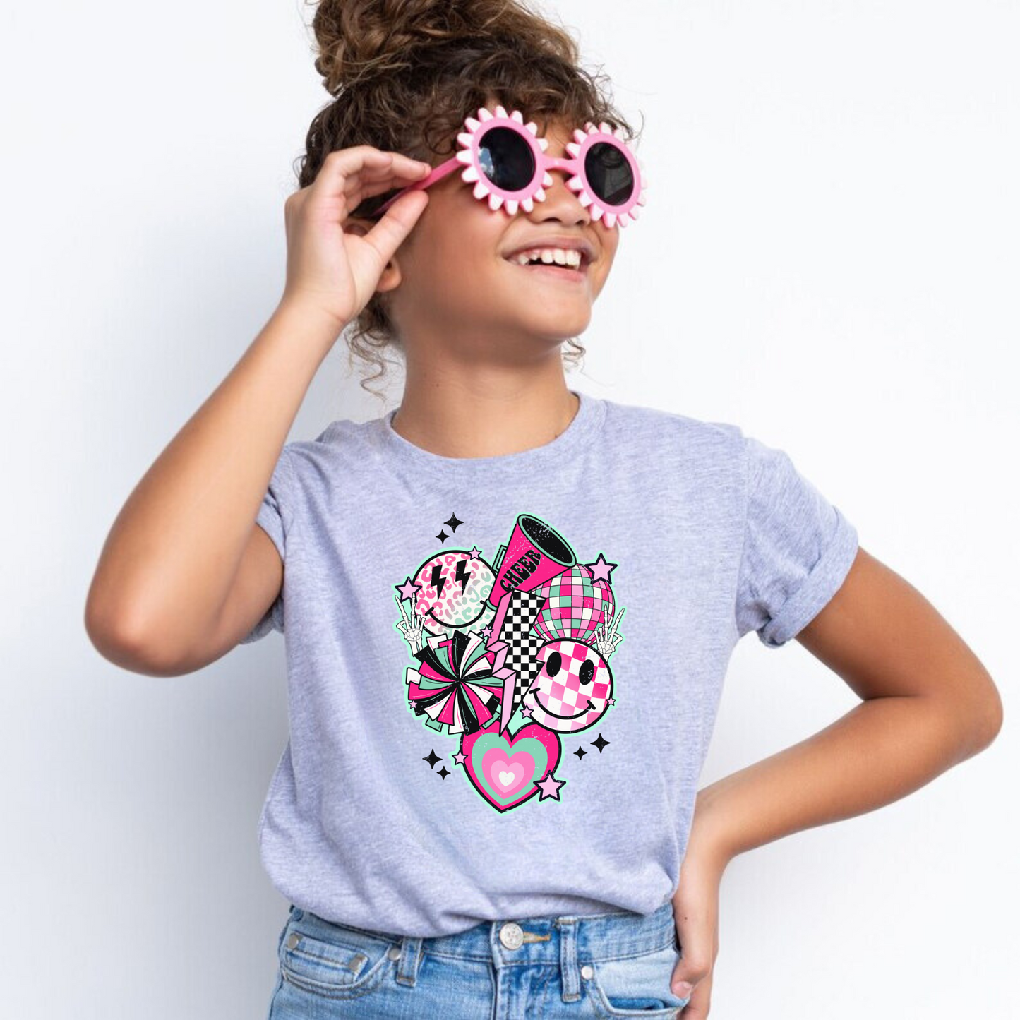 Retro cheer shirt for girls.