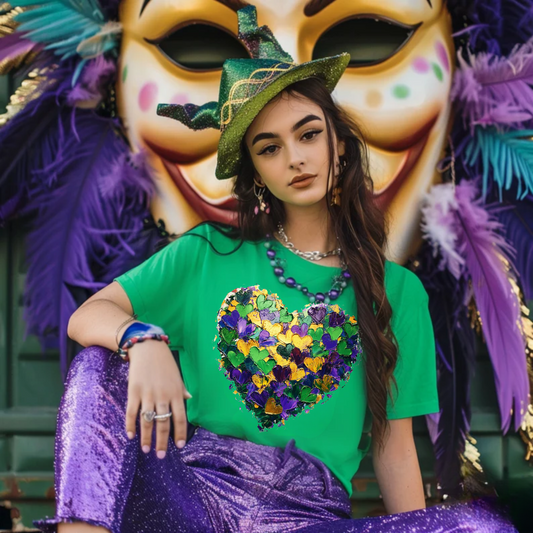 Mardi Gras Heart Shirt