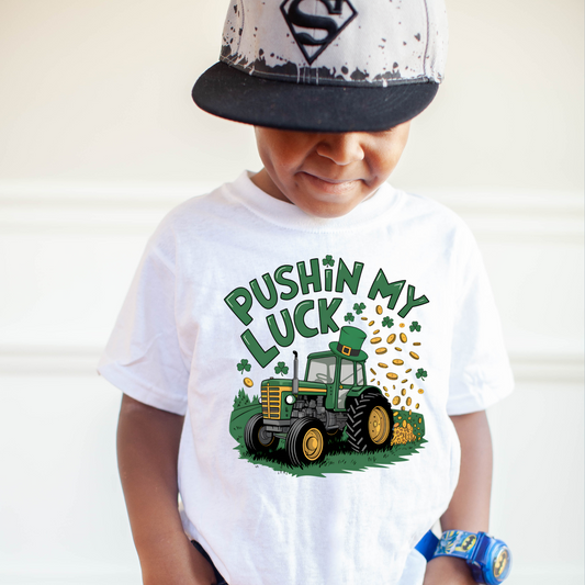 Pushing My Luck | St. Patrick's Day Shirt for Kids