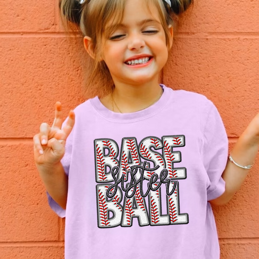 Baseball Sister Shirt for Kids