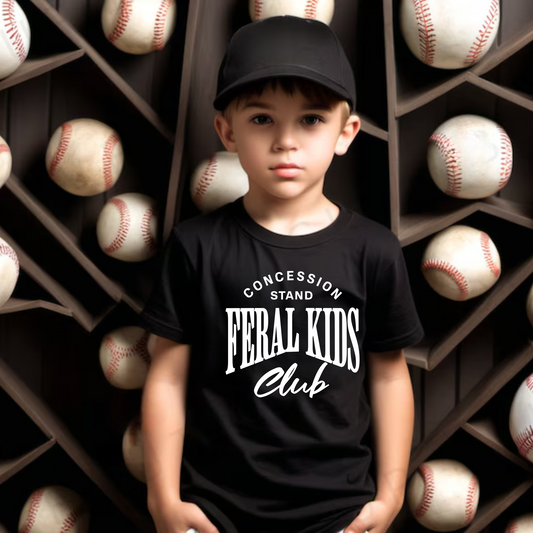 Concession Stand Feral Kids Club | Funny Baseball Shirt