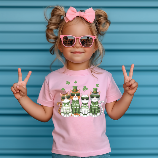 St. Patrick's Day Cat Shirt for Kids