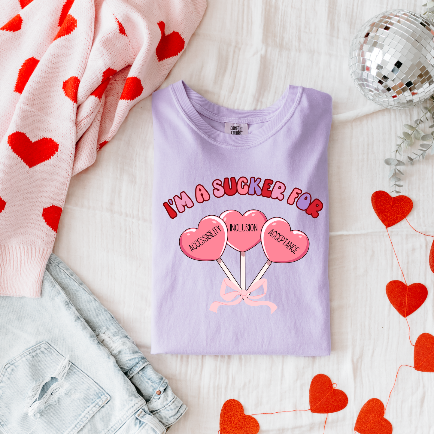 Sucker For Inclusion | Valentine's Day Teacher Shirt