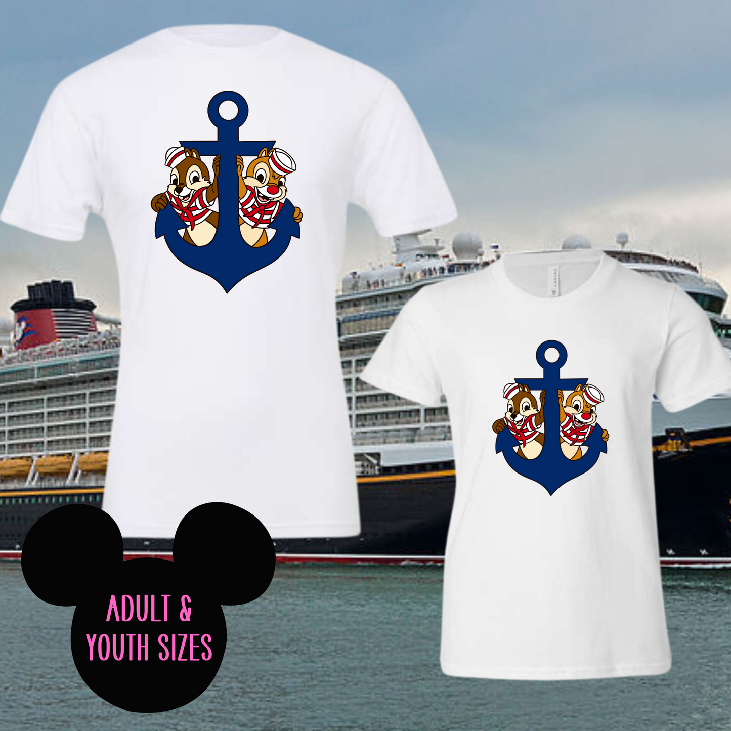 Chipmunks Anchor Cruise Shirt for Adults and Youth