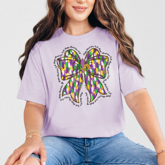 Happy Mardi Gras Y'all Bow Shirt