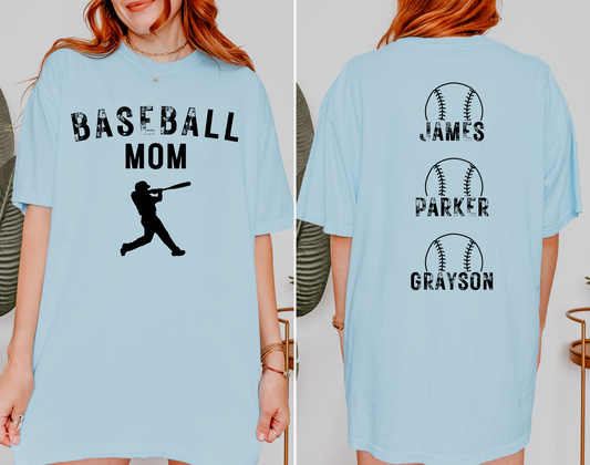 CUSTOM Baseball Shirt  With Kids Names On the Back