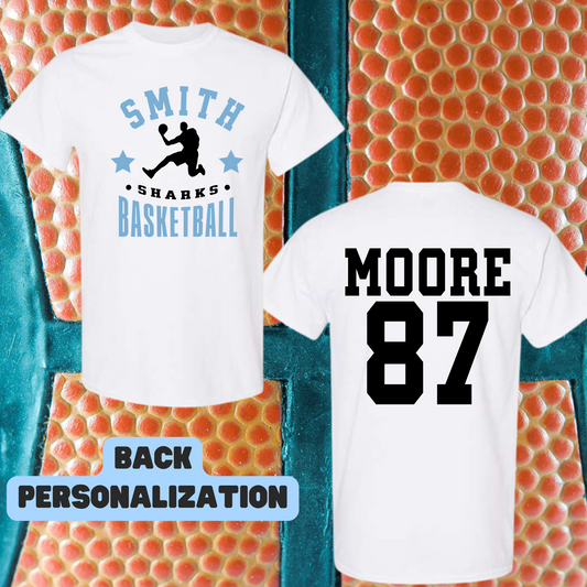 PERSONALIZED Smith Basketball Design 15 - FRONT & BACK/SLEEVE