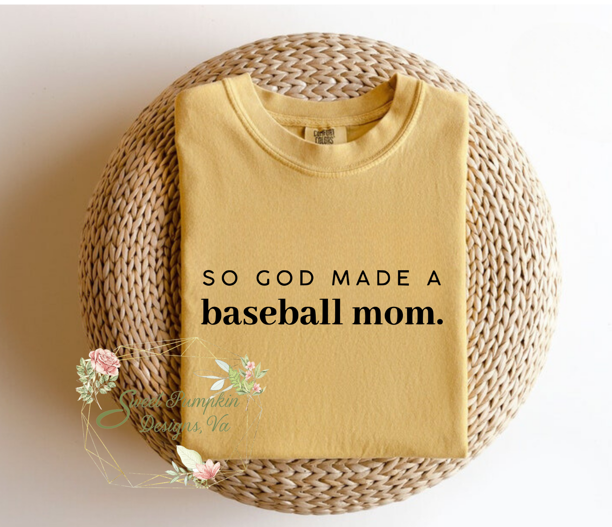 "So God Made A Baseball Mom" shirt for women - Cute and funny baseball mom shirt with a special message.