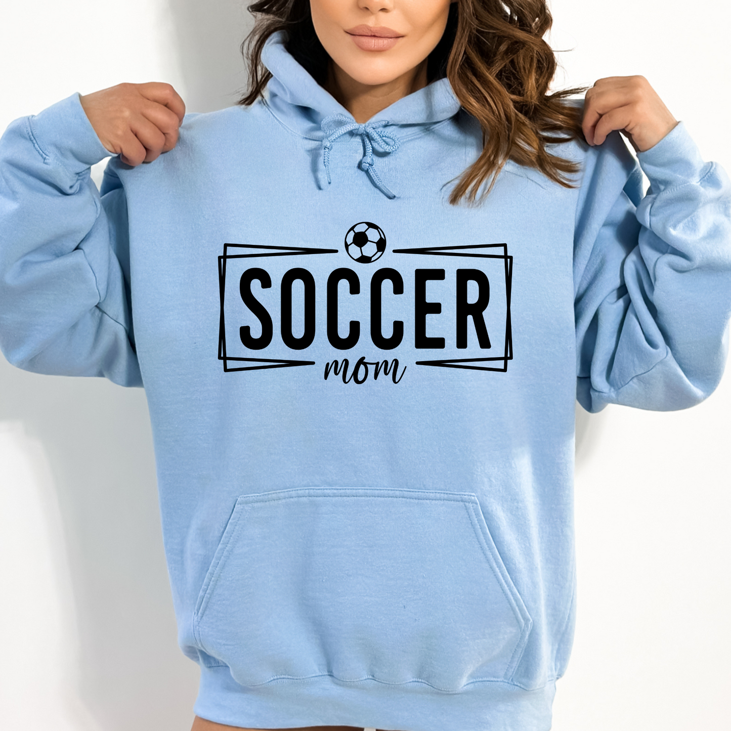 Cozy soccer mom hoodie sweatshirt - Stay warm and comfortable while supporting your soccer player at the games. Perfect for stylishly cheering on your athlete as a soccer mama.