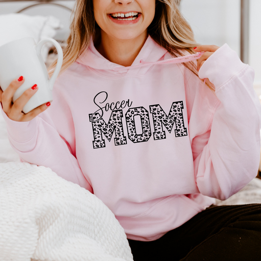 Cozy soccer mom hoodie sweatshirt - Stay warm and comfortable while supporting your soccer player at the games. Perfect for stylishly cheering on your athlete as a soccer mama.