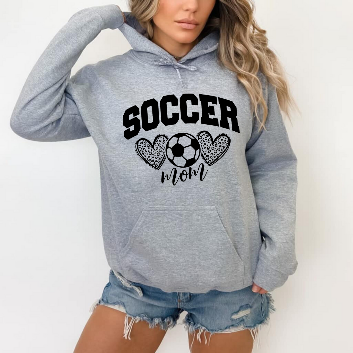 Cozy soccer mom hoodie sweatshirt - Stay warm and comfortable while supporting your soccer player at the games. Perfect for stylishly cheering on your athlete as a soccer mama.