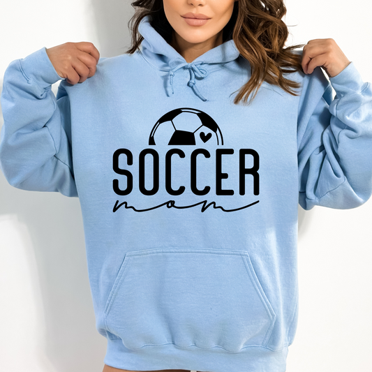 Cozy soccer mom hoodie sweatshirt - Stay warm and comfortable while supporting your soccer player at the games. Perfect for stylishly cheering on your athlete as a soccer mama.