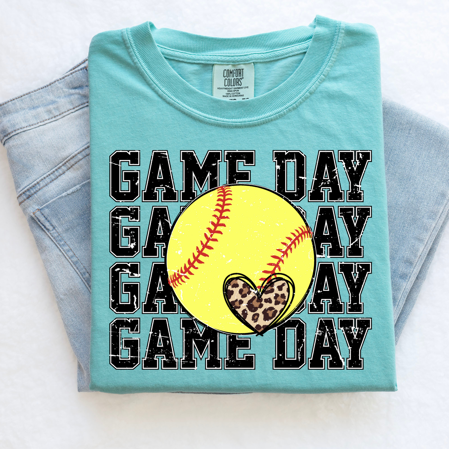 Leopard Print Softball Game Day Shirt