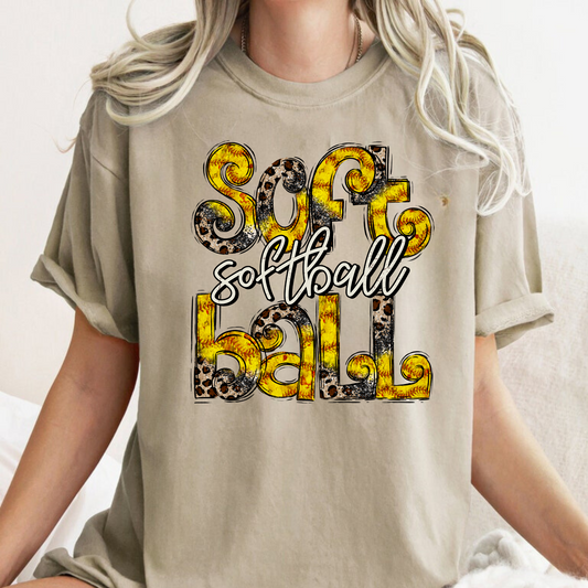 Softball Leopard Print Game Day Shirt