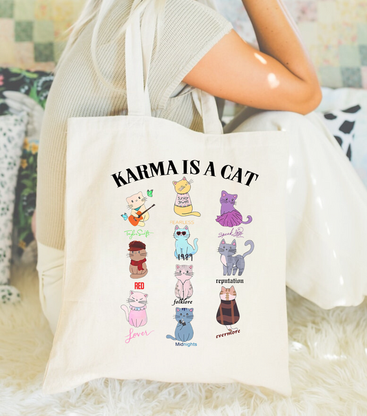 Karma Cat Tote Bag