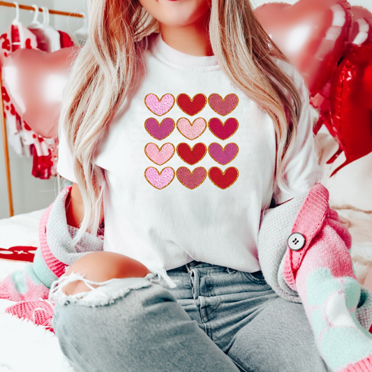 Faux Chenille Heart Valentine's Day Shirt