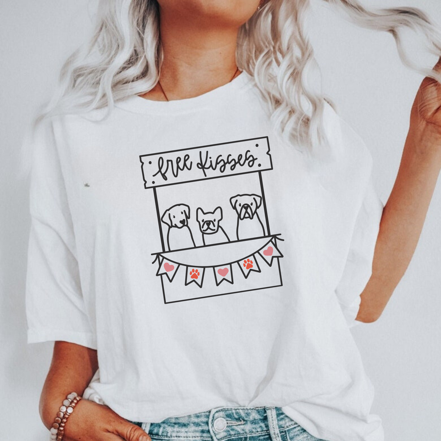 Puppy Kissing Booth | Dog Valentine's Day Shirt for Women