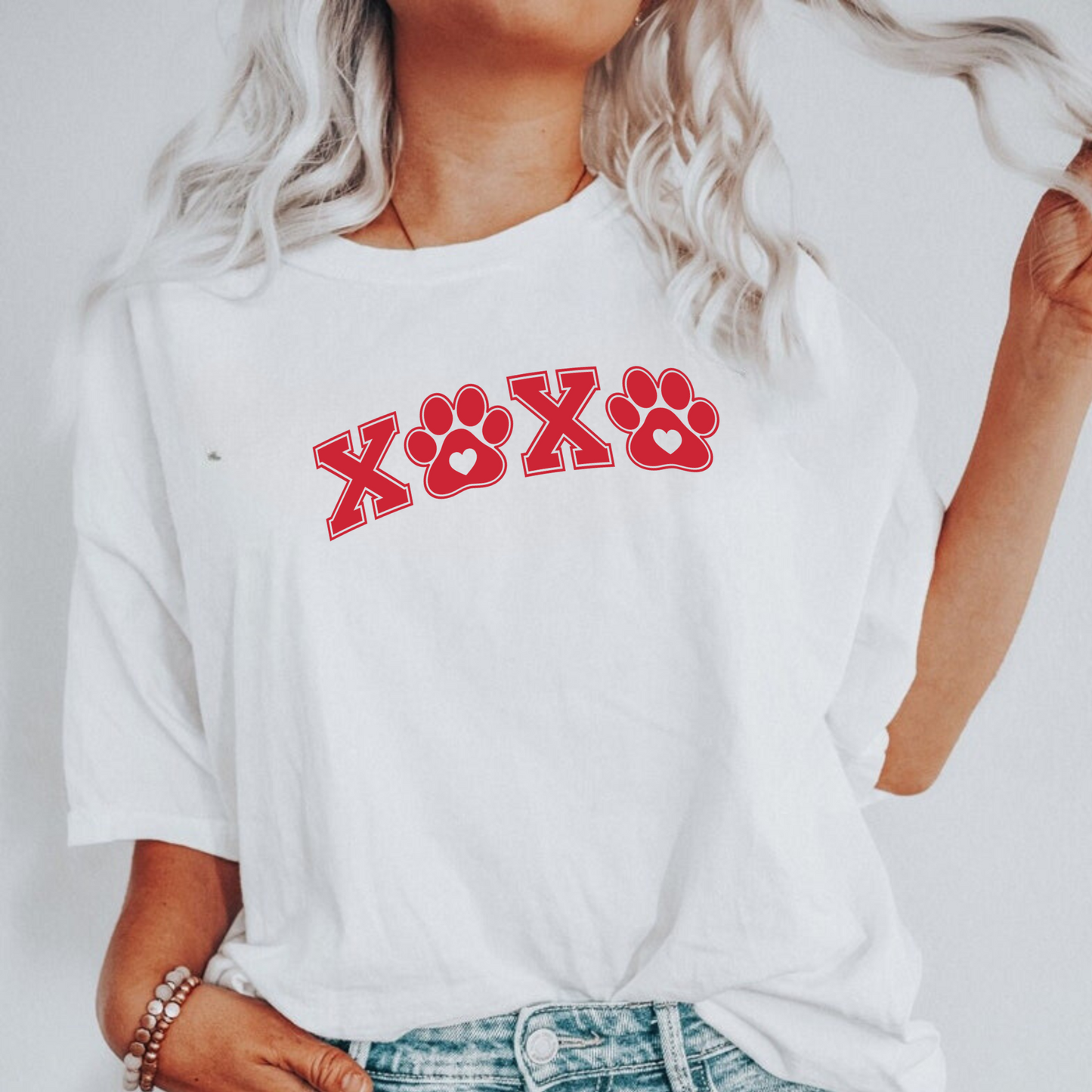 Valentine's Day Dog Paw XOXO Shirt for Women