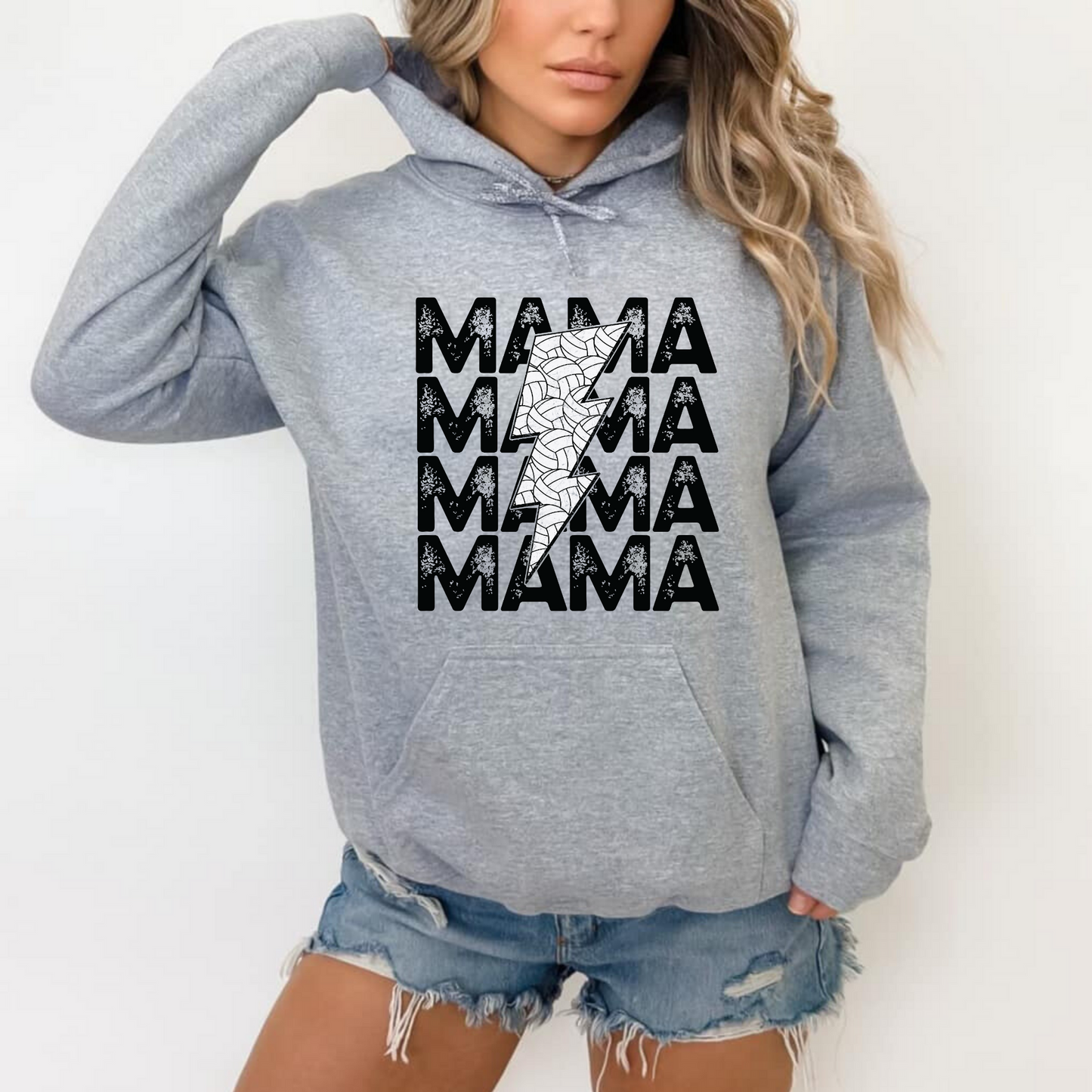 Cozy volleyball mom hoodie sweatshirt - Show your support in comfort with this essential hoodie perfect for volleyball games. Stay cozy and stylish as a proud volleyball mama.