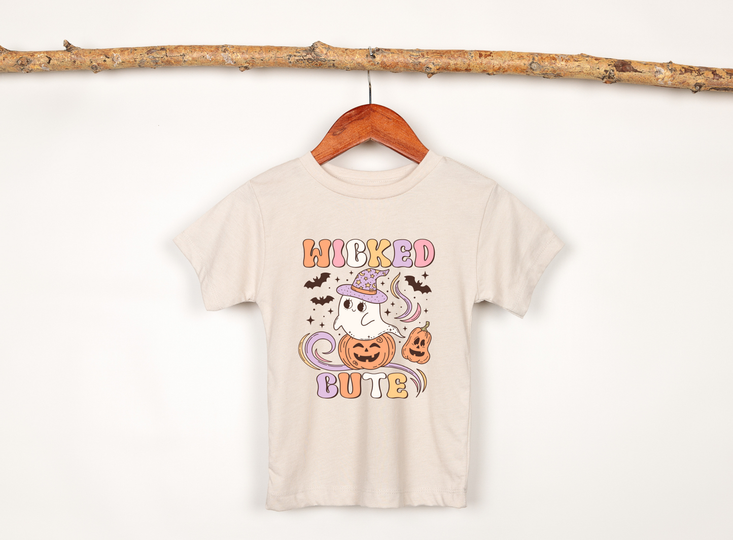 'Wicked Cute' Halloween Shirt for Girls - Elevate her Halloween charm with our playful and preppy Halloween shirt, celebrating the season in adorable style. Perfect for adding a unique touch to her Halloween outfit. Shop now for the personalized kids' Halloween shirt!